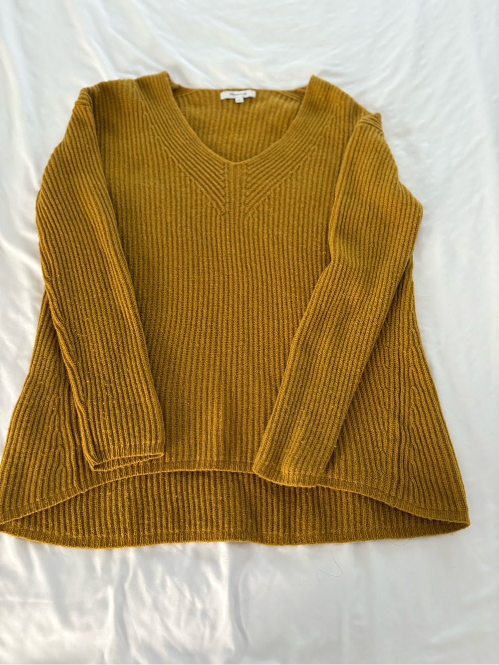 Madewell Woodside Pullover Ribbed V‑Neck Sweater